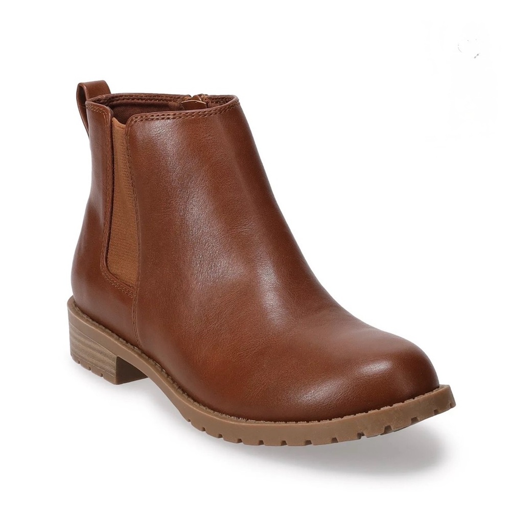 Brown Ankle Boots Side Zip Minimalist Comfort Booties Women’s Size 10 - Picture 3 of 10